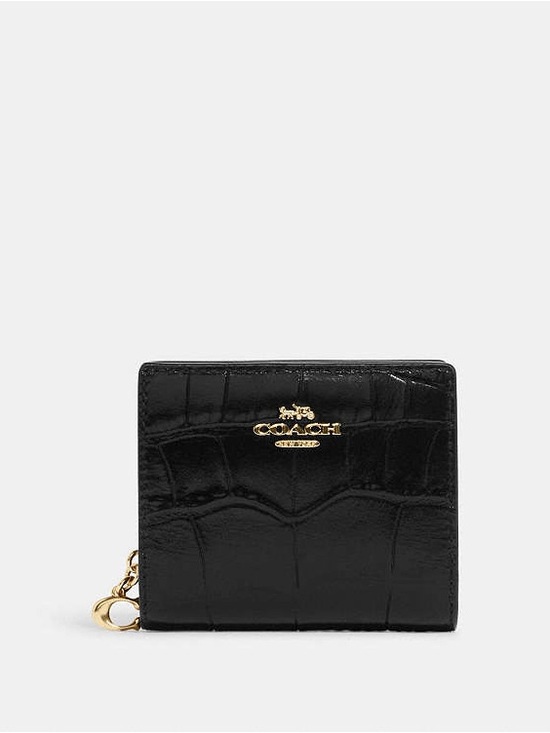 Coach Handbags - Coach snap wallet black croc NEW gold hardware